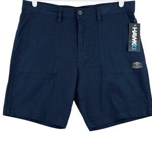 Tony Hawk Men's Twill Fixed Navy Stretch Blue Cargo‎ Chino Shorts Size 36 NWT